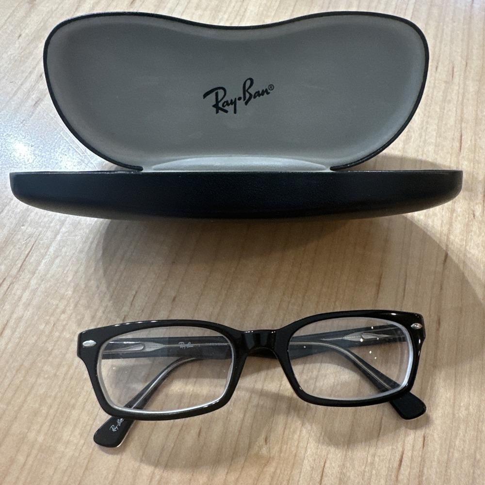 Ray-Ban RB 5150 2034 Black Clear Rectangular Eyeglasses 50-19-135 - *FRAME ONLY*